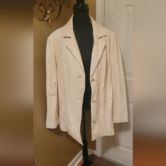 Women's Wilsons Pelle Studio White/Cream Leather Blazer, Coat - Picture 2 of 10